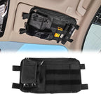 1 Pack Multi-Functional Car Sun Visor Organizer With Micro ID Carrier Pocket, Molle Tactical Visor Organizer Bag,Truck Visor Organizer Auto Accessories Sunglass Holder