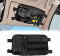OMU 2 Pack Black Rugged Tactical Multi-Functional Car Sun Visor Organizer With Micro ID Carrier Pocket, MOLLE Visor Organizer Bag, Sunglass Holder
