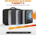 Nacial 5200℉ Fireproof Document Box with Lock, Expandable Document Organizer, Heat Insulated Fireproof Waterproof Box for Fil