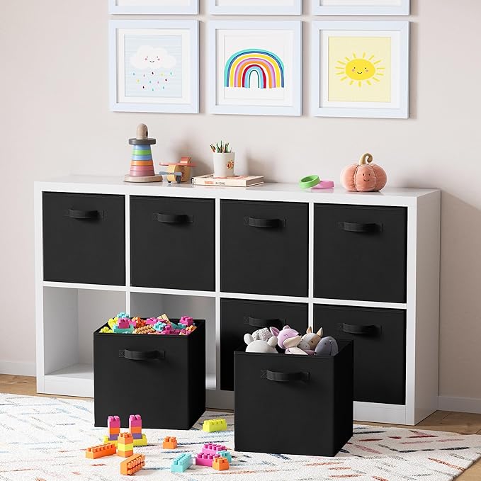 Fabric Storage Cubes for Cube Organizer - 8 Pack Heavy Duty Storage Bins - 13 Inch Cube Storage Bin, Use As A Clothes Storage