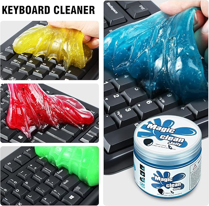 DNA MOTORING 4 Pack Car Cleaning Gels Auto Detailing Tools Cleaning Putty Car Interior Cleaner, Car Jelly Cleaner, Keyboard C