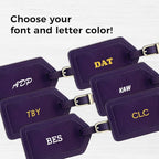Personalized Monogrammed Leather Luggage Tags - 2 Pack