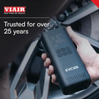 Viair Every Vehicle Carry EVC25 - rechargeable, portable compressor - LED gauge w/preset - Tire Inflator ideal for compact & mid-size cars, LT trucks, E-bikes, motorcycles & Inflatables