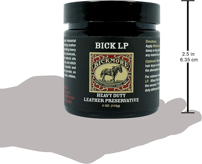 Bickmore Leather Conditioner, Scratch Repair Bick LP 4oz - Heavy Duty LP Leather Preservative | Leather Protector, Softener a