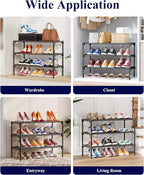 Kitsure Shoe Rack - Non-Woven Shoe Rack Shelf, Shoe Organizer for Closet, Entryway, Garage & Corridor, Stackable Shoe Shelves