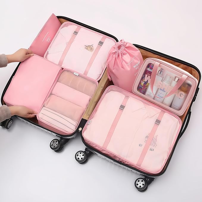 Travel packing cube bag,7Set Packing Cubes Luggage Packing Organizers for Travel, Clothing Bag, Suitcase Organizer Luggage Cu