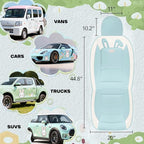 PIC AUTO Car Seat Covers, Cute Rabbit Premium Blue Leather Seat Covers, Universal Fit Front Seat Covers for Cars, Trucks, SUV
