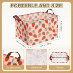 Strawberry Storage Basket Waterproof Canvas Toy Storage Bin Strawberry Shortcake Room Decor Collapsible Outdoor Basket with L