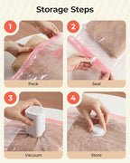 BAGSMART Vacuum Bags for Travel with Rechargeable Air Pump, Portable Space Saver Bags for Travel & Home, Vacuum Compression S