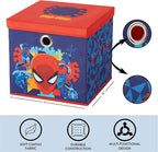 Idea Nuova Marvel Spiderman Collapsible Fabric Storage Cube,10” Organizer Bin with Lid for Bedroom, Playroom, and Closet