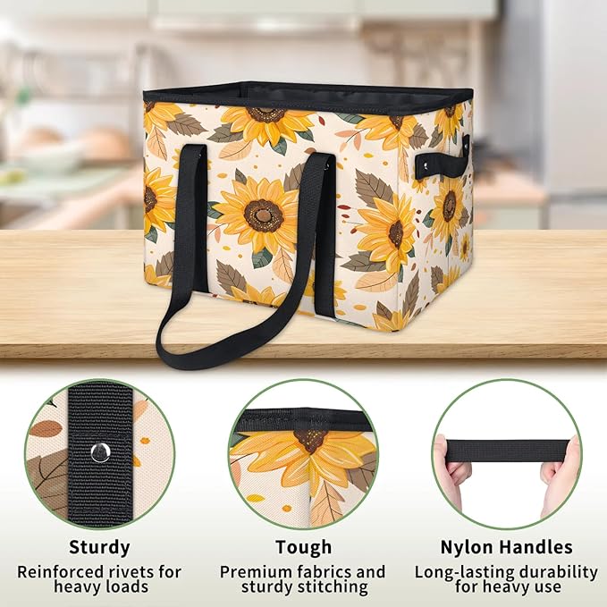 Reusable Grocery Bag, Foldable Large Shopping Tote Bag for Groceries Kitchen Picnic Car Trunk