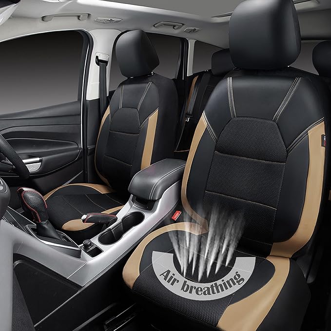 CAR PASS Leather seat Covers,Automotive Universal Sport car seat Cover Super 5mm Composite Sponge Inside,Airbag Compatible fi