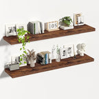 Vivelove 55x12 Floating Shelves, Deep Floating Shelves for Wall with Invisible Brackets, for Living Room Bedroom, Farmhouse R