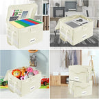 DocSafe Fireproof Document Box with Lock,File Storage Organizer with Zipper Pockets,Collapsible Portable File Box Home Office