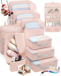 10 Set Packing Cubes for Travel, Gifts for Women Mom,Anti-Tearing Suitcase Organizer for Luggage with Shoe & Hanging Toiletry