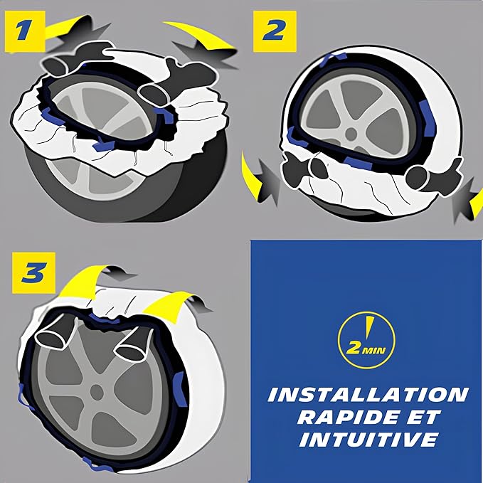 MICHELIN SOS Grip Evolution 4 Textile Snow Socks, Emergency Snow Chains for Cars, Quick and Easy Assembly, Perfect Hold on Sn