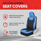 Motor Trend 2 Waterproof Front Seat Covers + 2 Trimmable Floor Mats – Universal Fit Car Interior Combo Set for Cars, Trucks, 