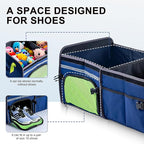 Bold Color Block Trunk Organizer | 95L, 35"x13.8"x11.8" | Dedicated Shoe Storage & 26L Ice Pack | Foldable for SUV/Car/Jeep