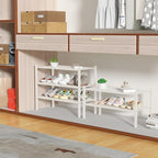 ROMGUAR CRAFT 3 Tier Bamboo Shoe Rack for Closet Free Standing Wood Shoe Shelf Storage Organizer for Entryway Small Space Sta