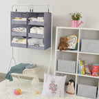 GRANNY SAYS 3-Shelf Closet Organizers and Storage, Foldable Hanging Closet Organizer, Hanging Closet Shelves with 2 Metal Hoo