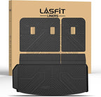 LASFIT Trunk Mat with Backrest Mat for Chevrolet Chevy Traverse 2024-2026 & GMC Acadia 2024-2026 & Buick Enclave 2025-2026, All Weather TPE Custom Fit Cargo Mat Trunk Liner with Backrest Mat, Black
