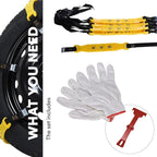 Boulder Tools Adjustable Anti-Slip Tire Chains for Car, Truck, SUVs - Compatible for (7.2-11.6 inch) Tires, Easy Install and 