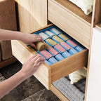 Joyoldelf Sock Organizer Drawer Organizer - 2 Packs Underwear Organizer, 24 Cells Collapsible Closet Organizers and Storage S