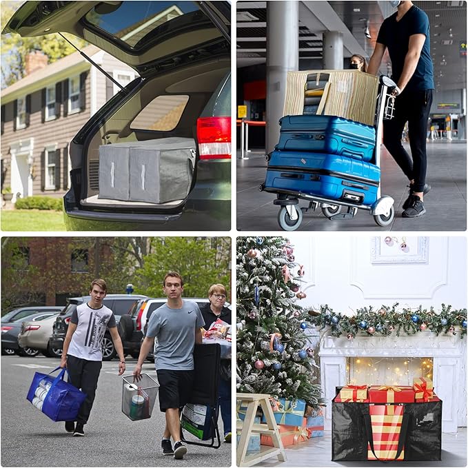 BALEINE 8-Pack Oversized Moving Bags with Reinforced Handles, Heavy-Duty Storage Tote Moving Supplies for Packaging, Camping 