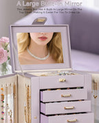 AKOZLIN 360° Rotating Jewelry Box 6-Tier Organizer Functional Jewelry Storage Case for Women Girls Ring Necklace Earring Brac