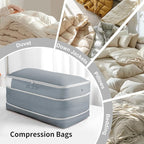 Comforter Storage Bag - Large Capacity Bedding Storage Bags Ultra Space Saving Self Compression Organizer, Washable Compressi