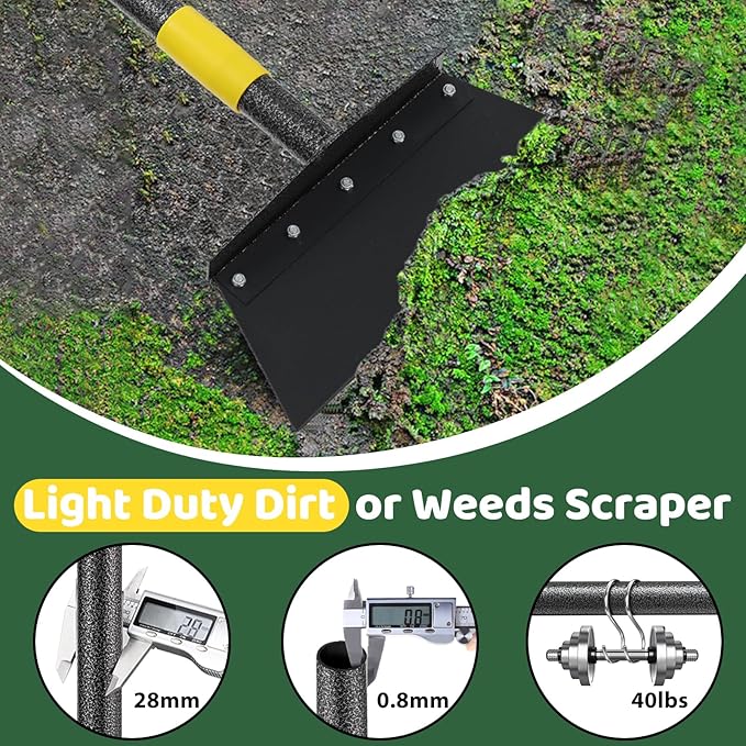 Ice Scraper, Snow Shovel, 2 Spades, 88" Detachable Garden Flat Shovel Scraper, Multifunctional Garden Cleaning Shovels,Heavy Duty Floor Scrapers for Weeding, Edging, Driveway Snow Ice Removal