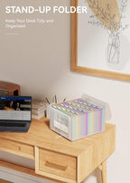 ABC life 26-Pocket Accordion File Organizer, Expandable Monthly Bill & Receipt Holder with Colored A-Z Tabs, Portable Folder 