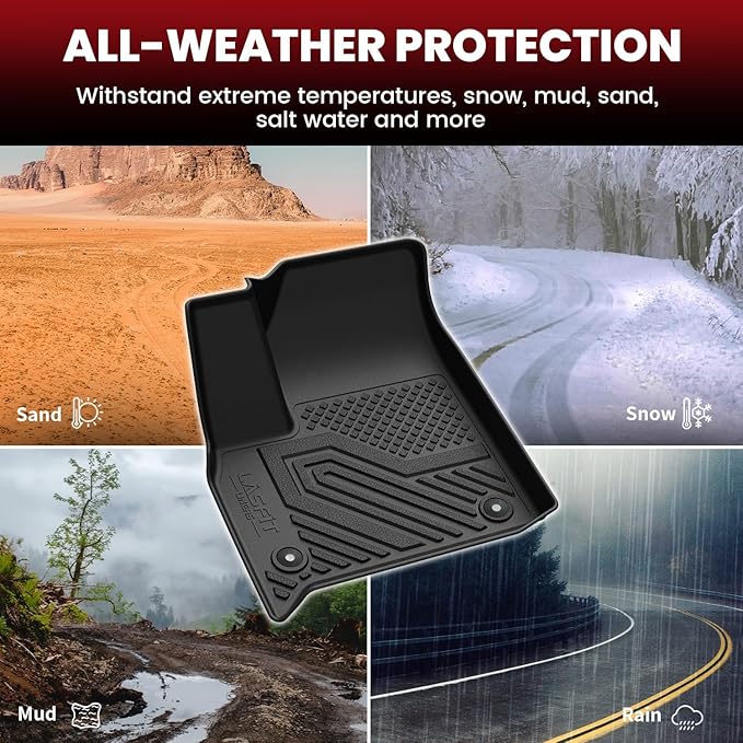 LASFIT Floor Mats & Cargo Liner for Chevrolet Chevy Traverse 2018-2023/Traverse Limited 2024, Only 8 Seats (Fit 2nd Row Bench Seats), All Weather TPE Custom Fit 3 Rows Car Floor Mats Full Set