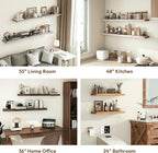 Vivelove Elm Wood Floating Shelves, Wooden Shelves for Wall with Invisible Bracket for Living Room Bedroom Bathroom Office Bo