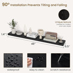 Dreamland 48Inch Floating Shelves for Wall, Rustic Wooden Black Floating Shelves for Living Room, Kitchen, Farmhouse, Deep Wa