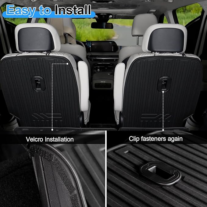 Second Row Backrest Mats for 2020-2025 Hyundai Palisade, All Weather TPE Seat Back Covers Kick Mats for Hyundai Palisade Accessories-7 Passenger Only