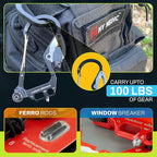 OUTDOOR ELEMENT Fire Escape, Emergency Escape Tool, Seatbelt Cutter, Window Breaker, Multi Tool, Fire Starter, Carabiner, and
