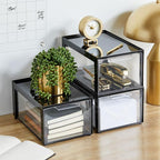 mDesign Plastic Desk Organizer and Storage Bin w/Pull Out Drawer - Stackable Office Storage Container for Office Supplies - D