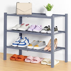 Smiry Shoe Rack, 3 Tier Thick Bamboo Shoe Organizer, Stackable Free Standing Wooden Shoe Storage Shelf for Closet, Entryway, 
