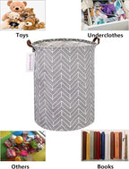 QUEENLALA Large Storage Basket,Laundry Hamper/Bathroom/Home Decor/Collapsible Round Storage Bin,Boys and Girls Hamper/Boxes/C