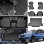 Floor Mats for Subaru Crosstrek 2013-2016-2017, for Subaru Impreza 2012-2016, Front Rear Mats & Cargo Mat, TPE Anti-Slip Waterproof Summer Winter Floor Liners Crosstrek Floor Mats Accessories