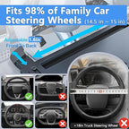Extendable Car Steering Wheel Tray – Adjustable Car Steering Wheel Desk for Laptop & Eating, 2-in-1 Food Trays for Car, Office, Steering Wheel Desk with Slot for Tablet