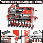 Power Tool Organizer Wall Mount, Metal Power Tool Storage Rack with Screwdriver Holder, Garage Tool Storage Shelves with Scre