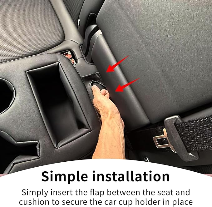 Xaido Car Back Seat Cup Holder, PU Leather Couch Sofa Bed Cup Holder Expander Tray, Boat Tray, Organizer for Trucks, Minivans