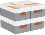 Storage Basket for Shelves, Closet Bin with Handles, 18.5×11×7.9inch Open Foldable Baskets, Fabric Containers Clothes Boxes f
