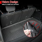 Floor Mats for 2020-2025 2026 Ford Explorer Accessories, Cargo Mat with Backrest Mat All Weather TPE Waterproof for Ford Explorer 6 Passenger Captain Seat ST Accessories 2025 2024 2023