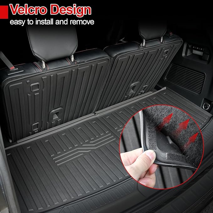 Floor Mats for 2020-2025 2026 Ford Explorer 7 seat Accessories, Cargo Mat with Backrest Mat All Weather TPE Waterproof for Ford Explorer 7 Passenger Bench Seat ST Accessories 2025 2024 2023