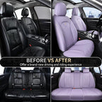 FLORICH Leather Seat Covers Full Set Purple Car Seat Cover Full Coverage Seat Covers Front Seats and Rear Waterproof Car Seat