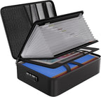 ENGPOW File Organizer Bag with 13 Pocket Accordion File Folder, Fireproof Document Organizer with Lock& Labels,Multi-Layer Po