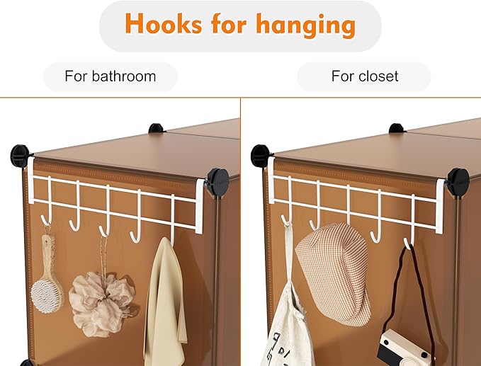 6-Cube Storage Organizer, Closet Organizer Storage Shelf Bookcase Bookshelf with Metal Hammer, Storage Cubes Organizer Cabine